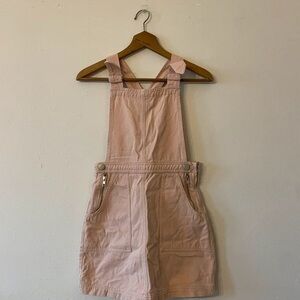 H&M Light Pink Mini Overall Dress